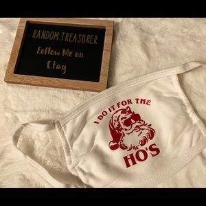 Santa Face Mask “Here for the Hos”